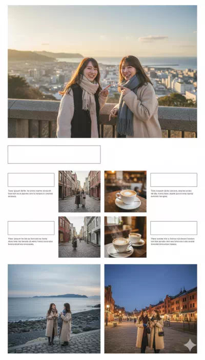 雑誌の特集ページ風にAIに出力してもらった写真画像