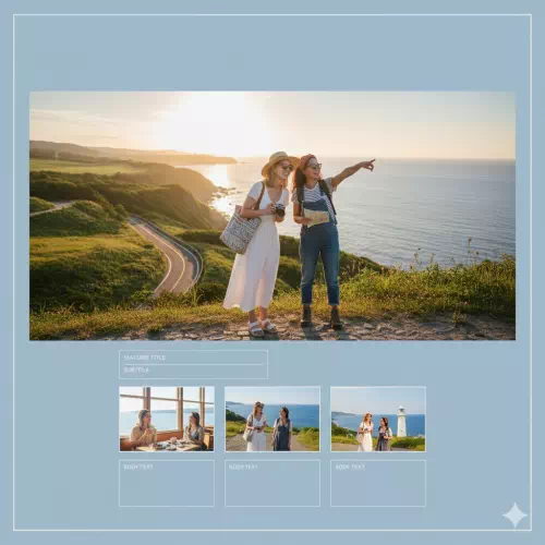 雑誌の特集ページ風にAIに出力してもらった写真画像