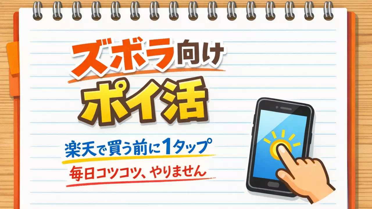 楽天で買う前にモッピーを1タップ経由するだけ。毎日コツコツ系は全部やらない、ズボラ向けポイ活の話。